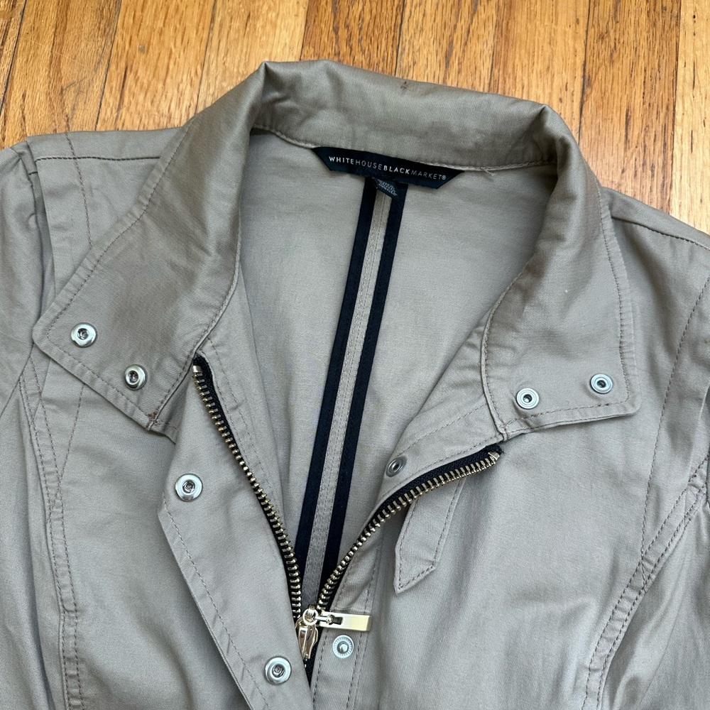 Women's White House Black Market Army Green Utility Jacket - Picture 3 of 5